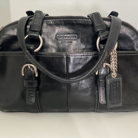 COACH Bonnie Black Leather Soho Satchel G0808-12695 - Picture 1 of 4